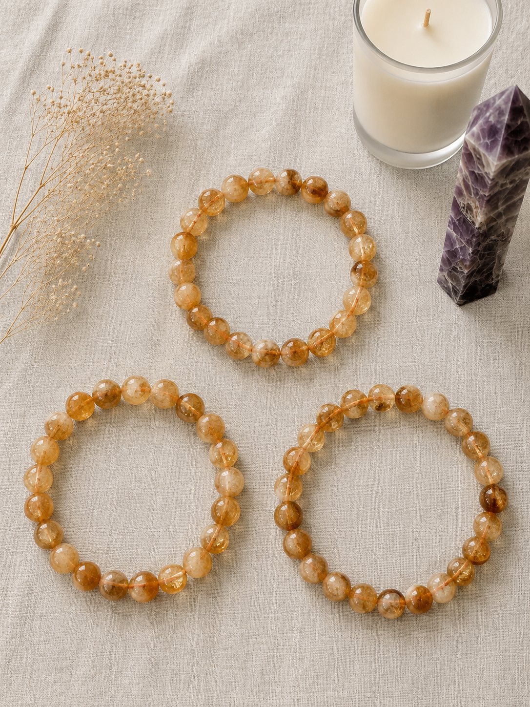 Citrine Quartz Crystal Bracelet