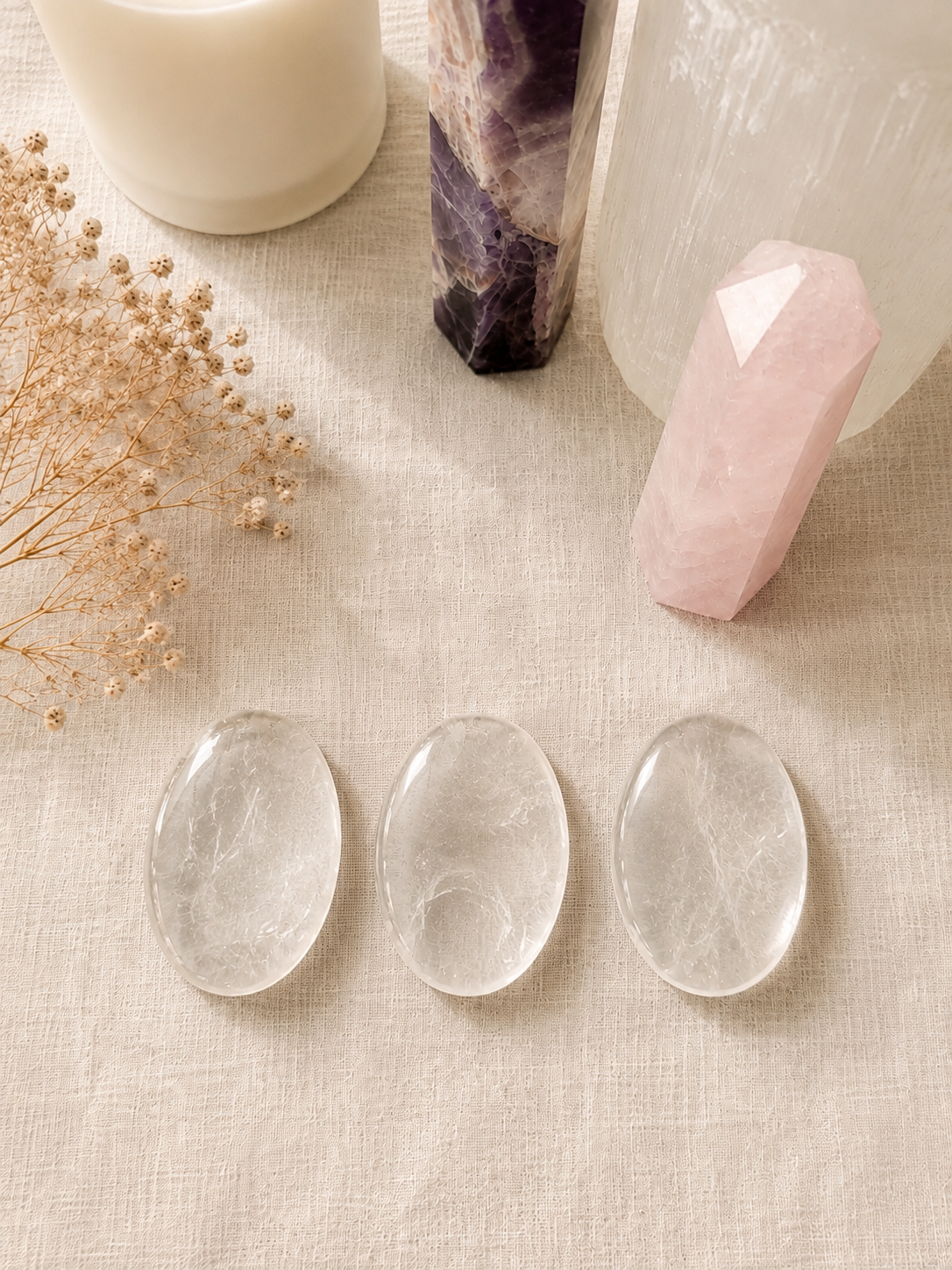 Clear Quartz Worry Stone