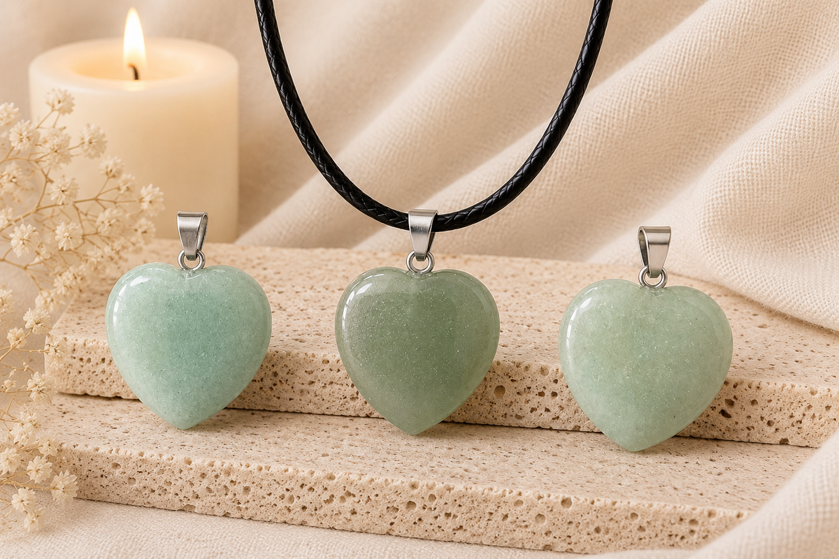 Green Aventurine Crystal Heart Necklace