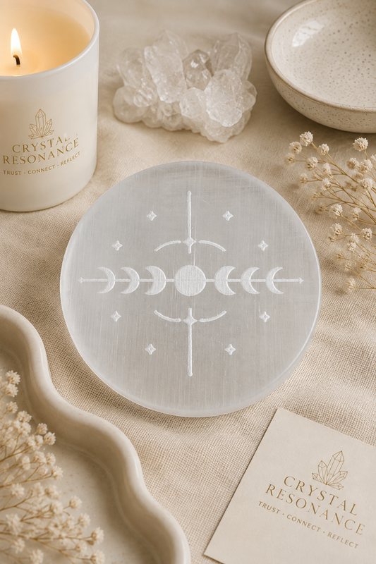 Moon Phase Selenite Charging Plate