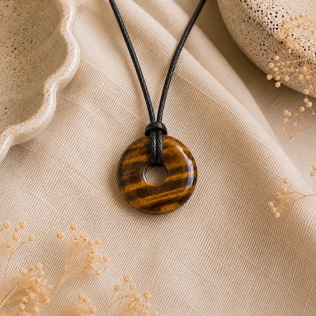 Tiger’s Eye Donut Necklace