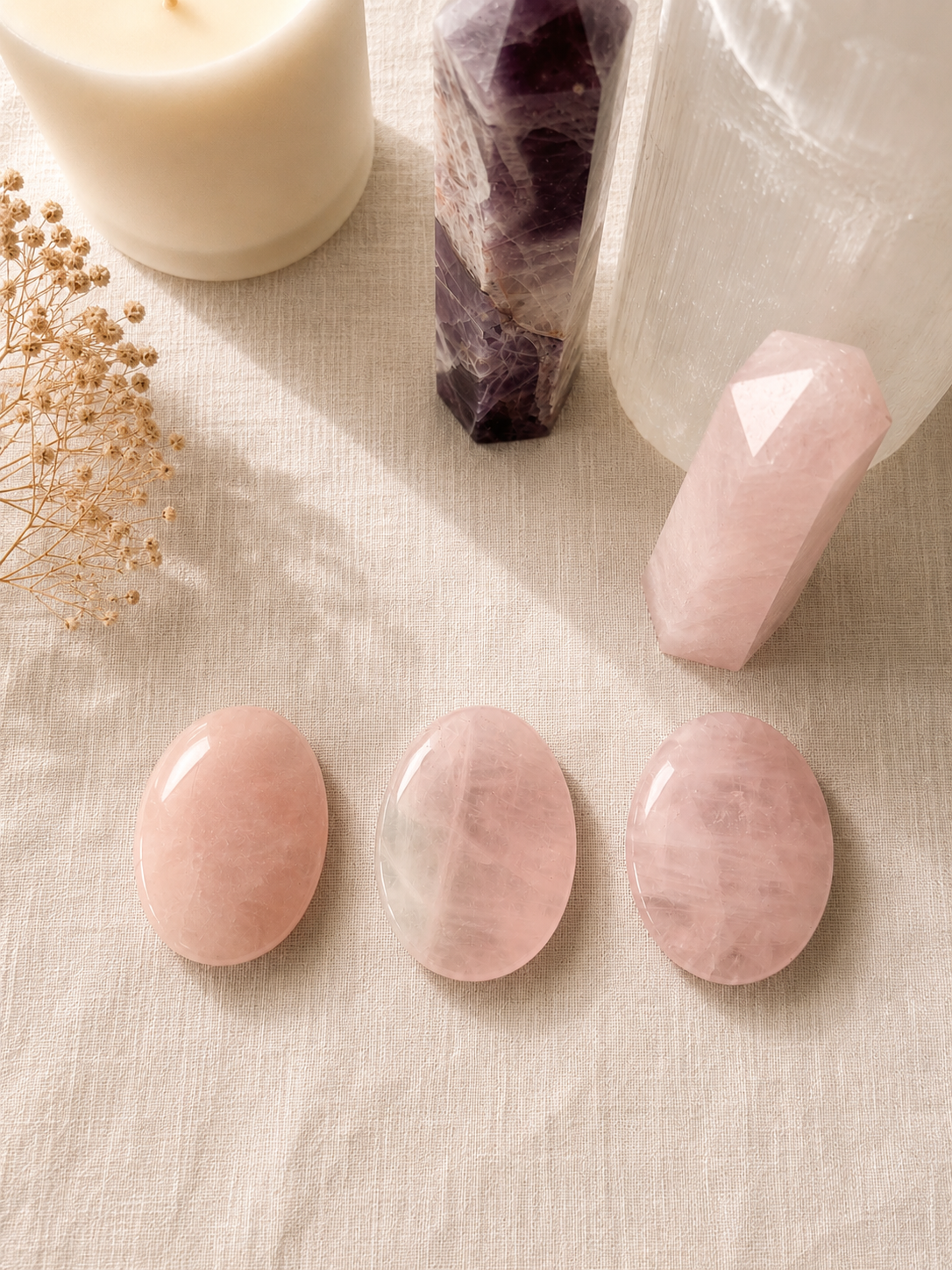 Rose Quartz Worry Stone