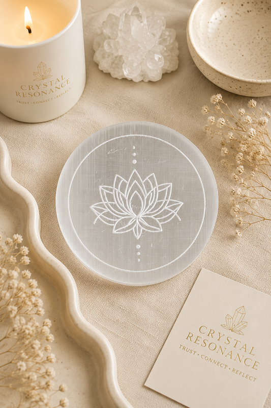 Lotus Selenite Charging Plate